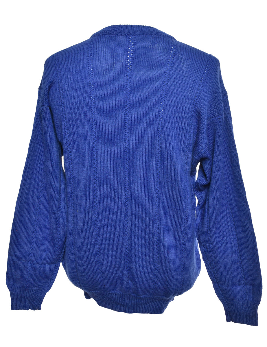 Blue Long Sleeved Jumper - M
