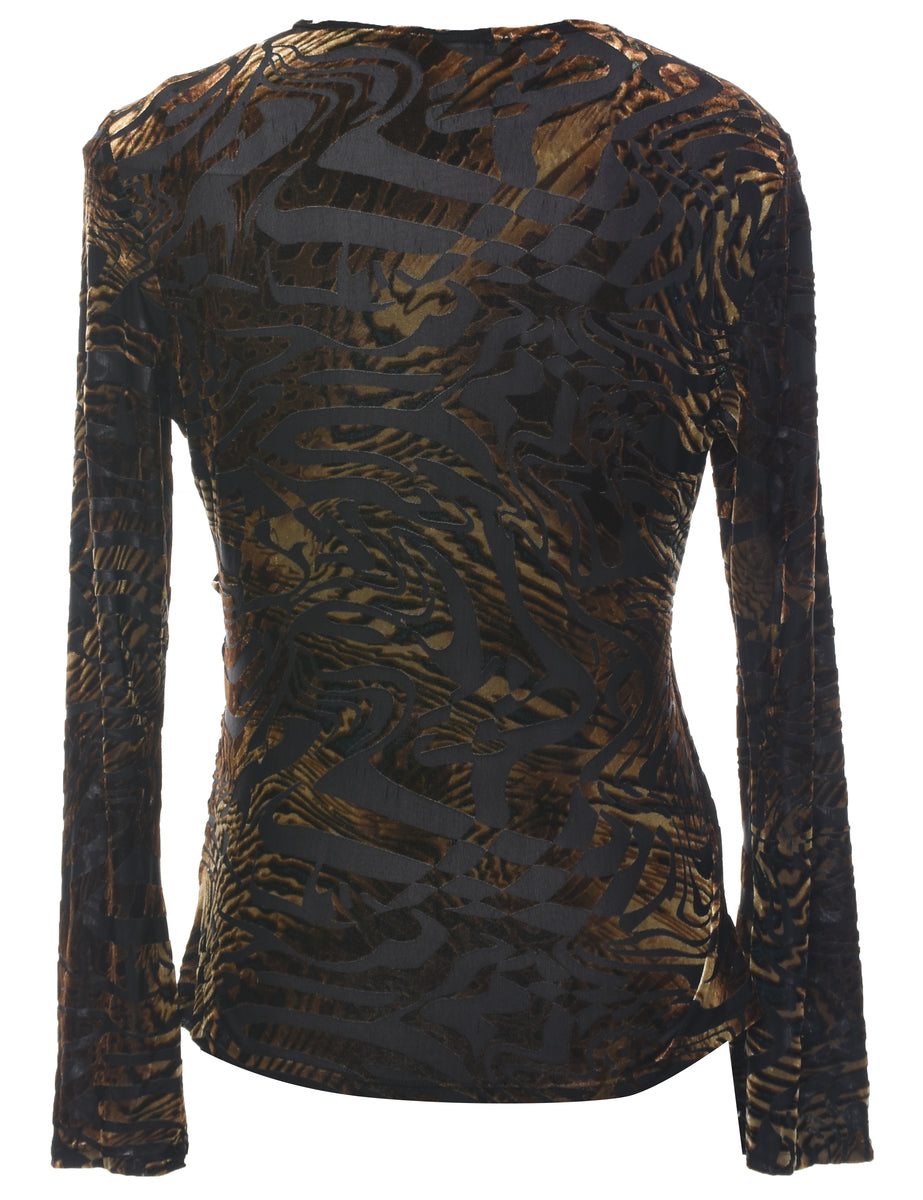Y2K Devore Design Evening Top - M