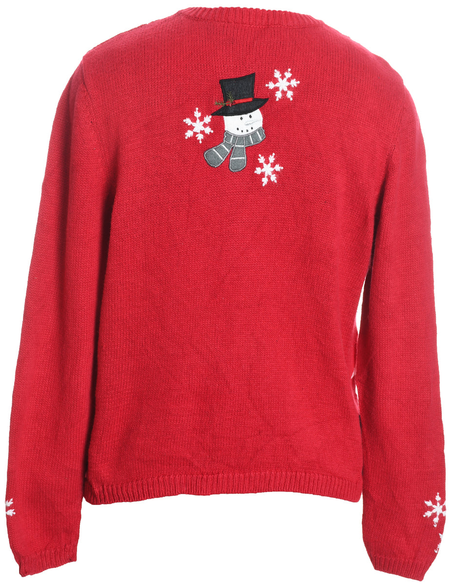 Snowman Christmas Cardigan - S