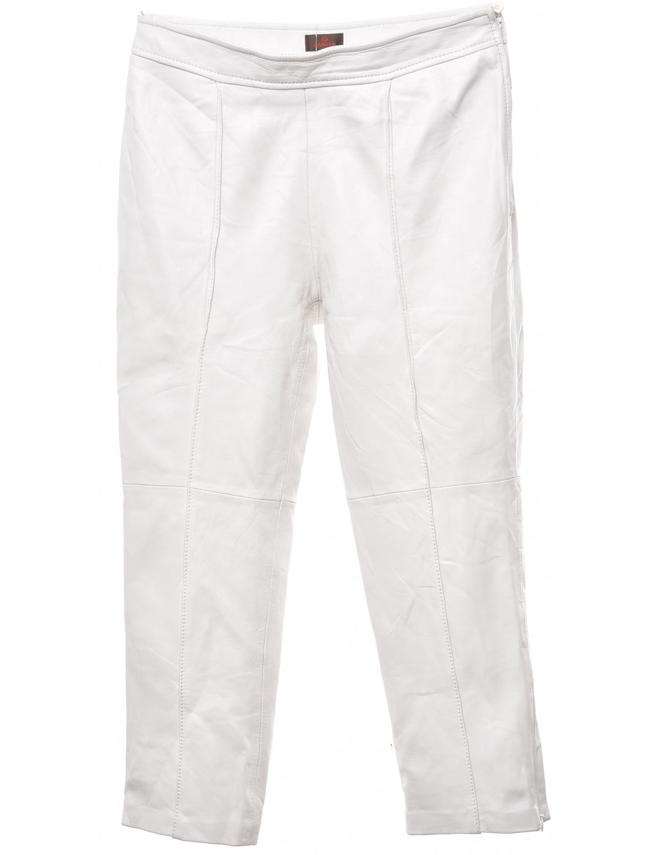 White Leather Trousers - W28 L22