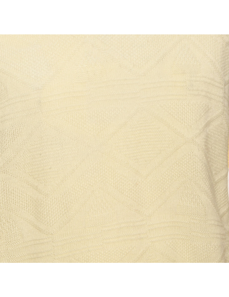 Pale Yellow Classic Knit Jumper - M