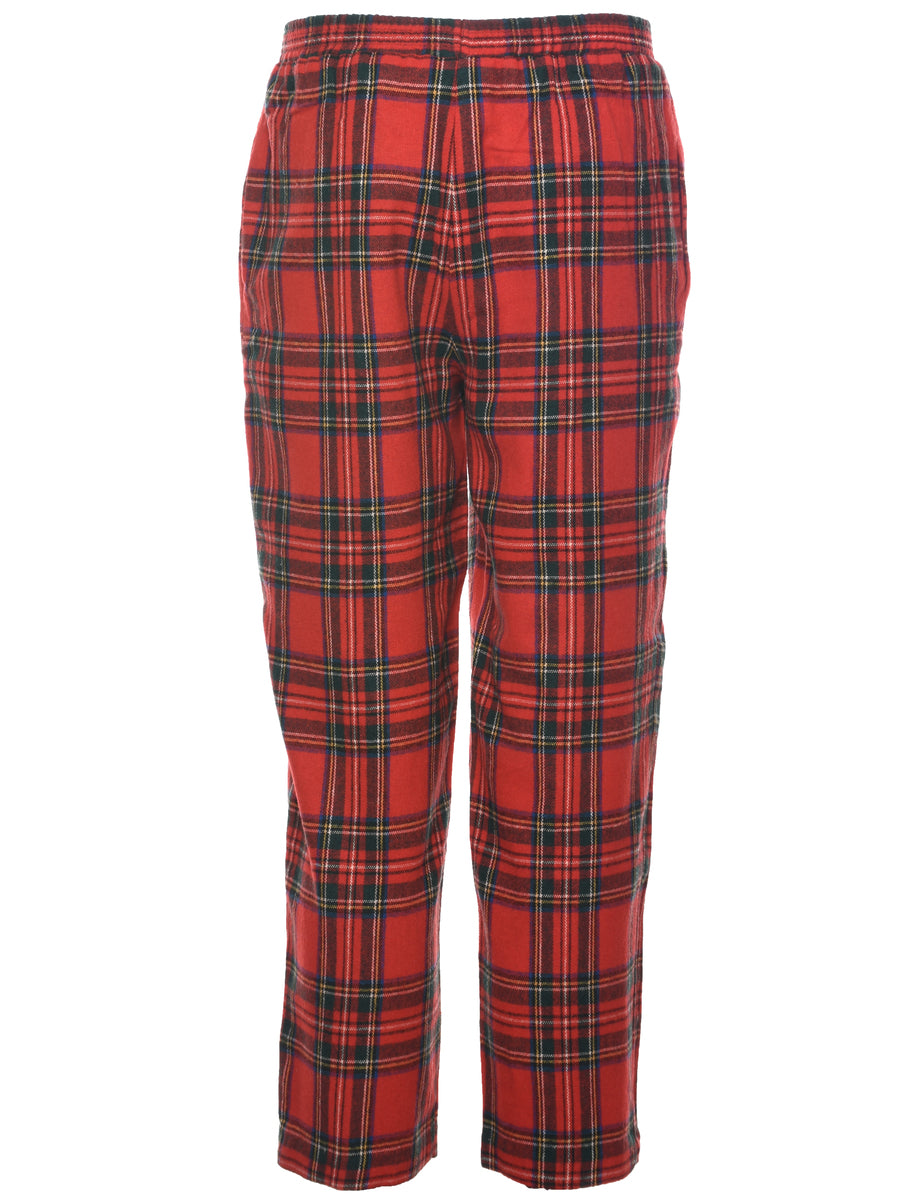 Checked Tapered Fit Trousers - W26 L27