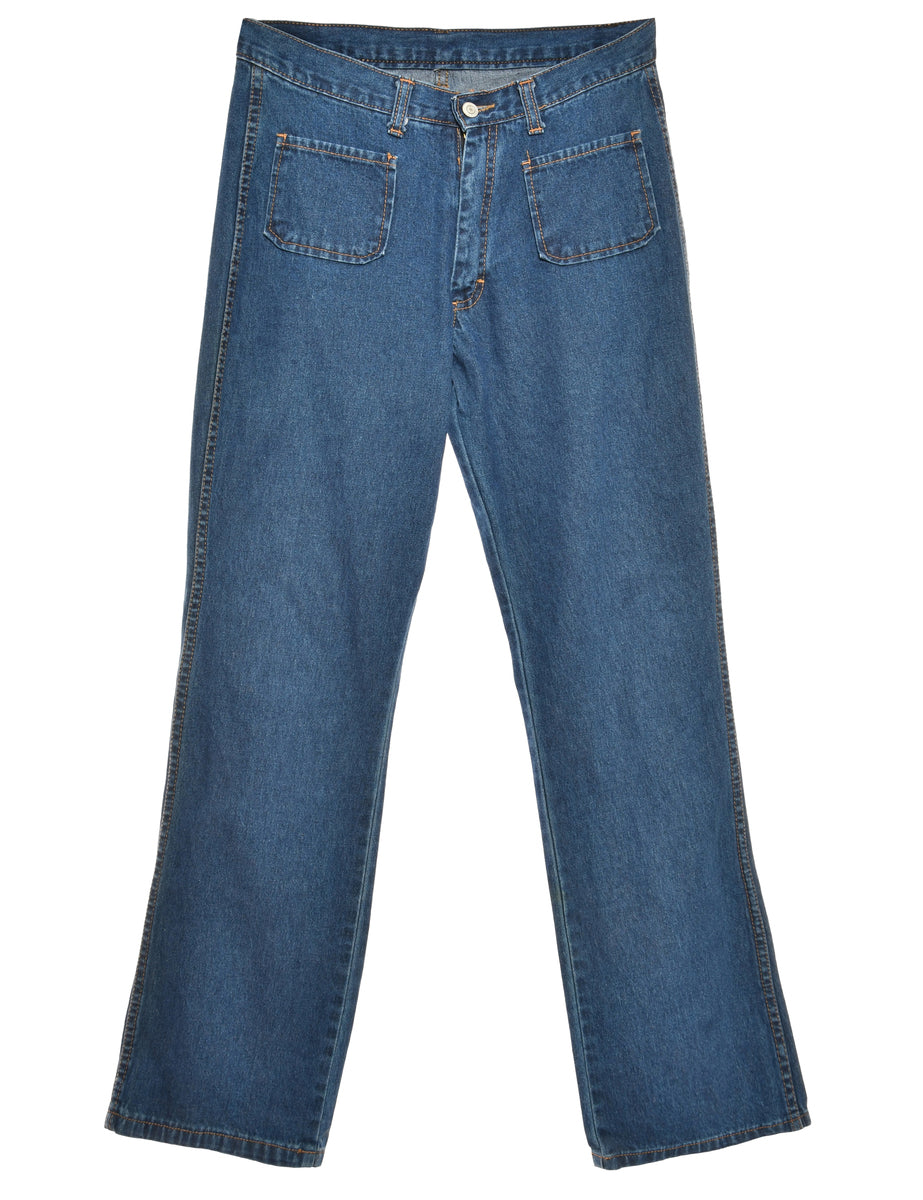 High Waist Indigo Straight Fit Jeans - W30 L33