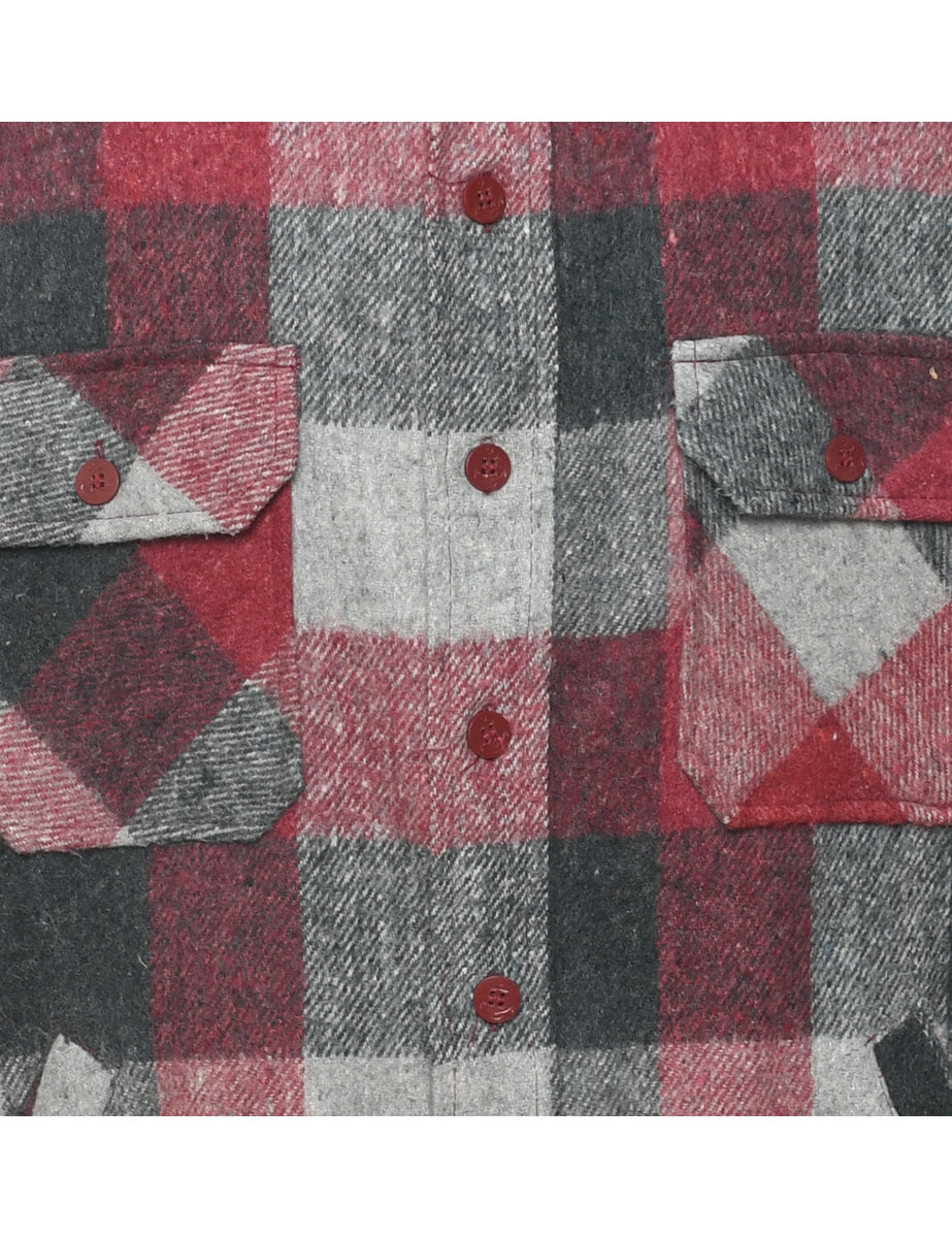 Checked Wool Jacket - L