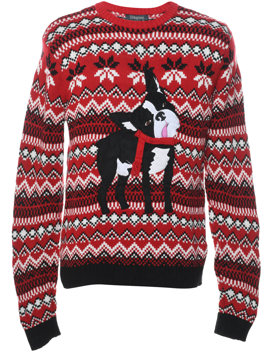 Animal Design Christmas Jumper - M
