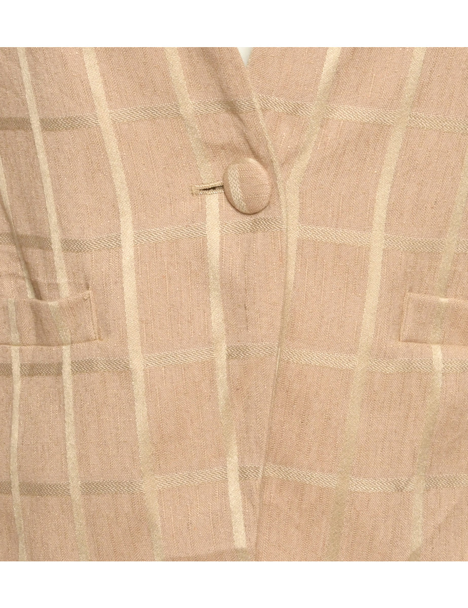 Checked Beige Jacket - XL