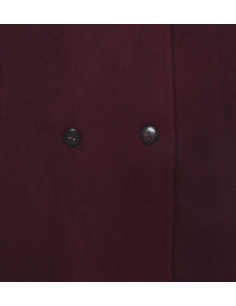 Double Breasted Wool Coat - L