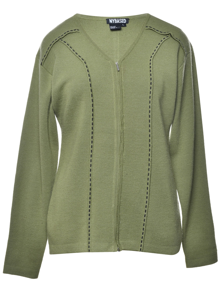 Zip Front Cardigan - L