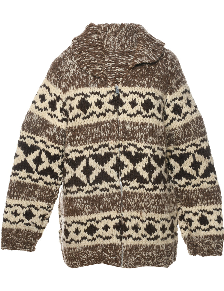 Zip Front Cardigan - L