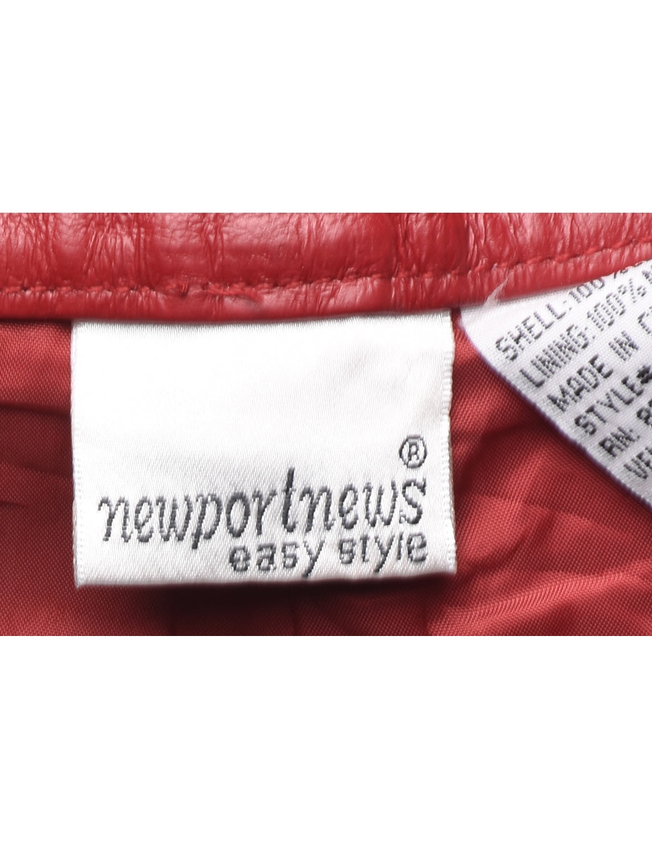 Maroon Leather Trousers - W30 L29