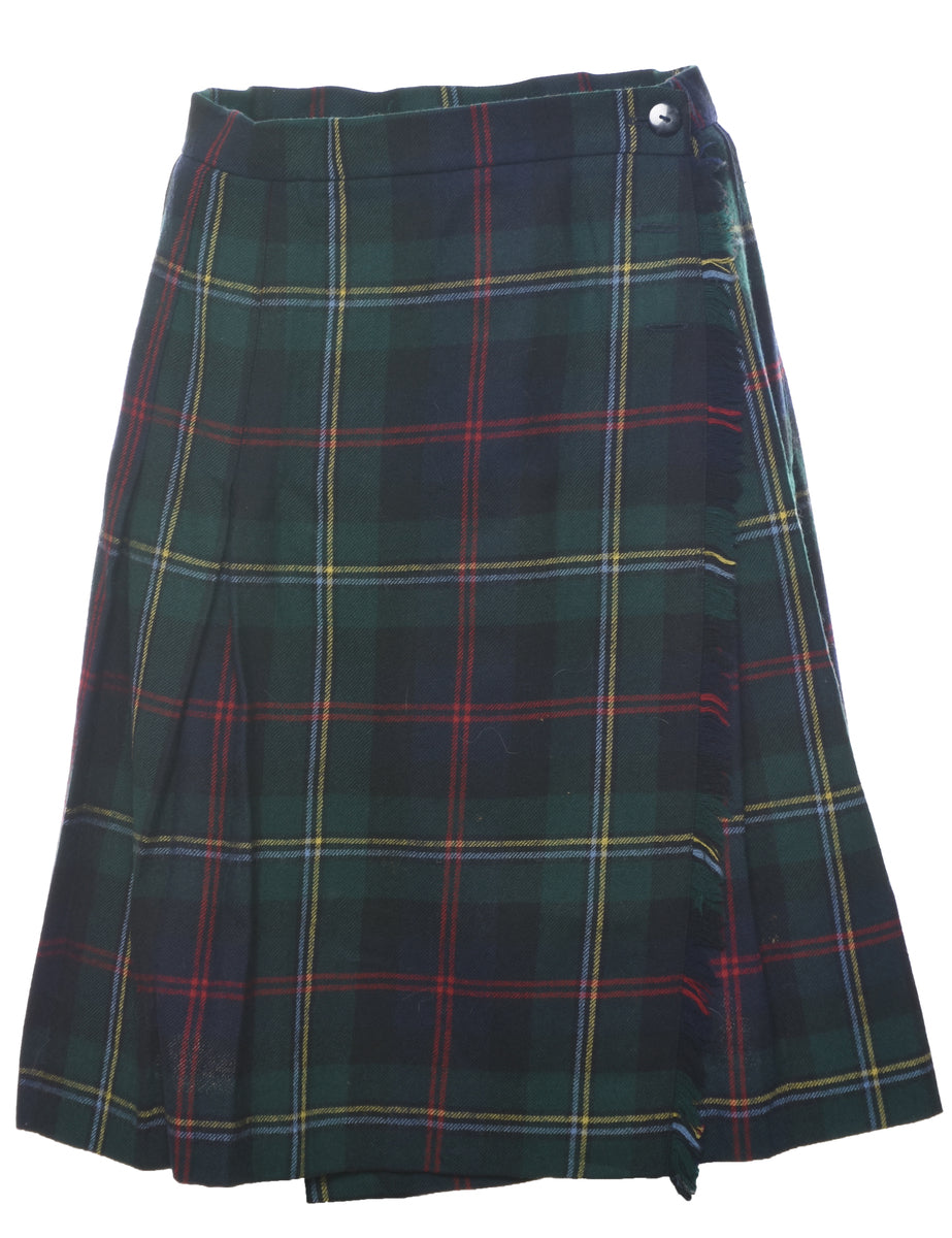 Dark Green Pleated Skirt - M