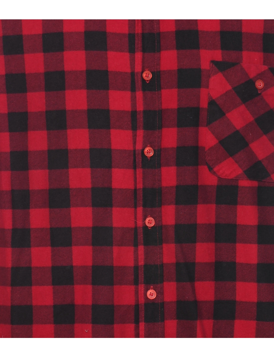 Long Sleeved Checked Shirt - XL