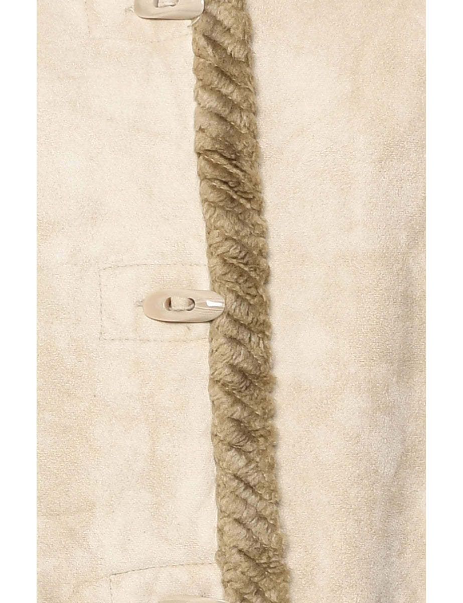 Light Brown Faux Shearling Suede Jacket - M