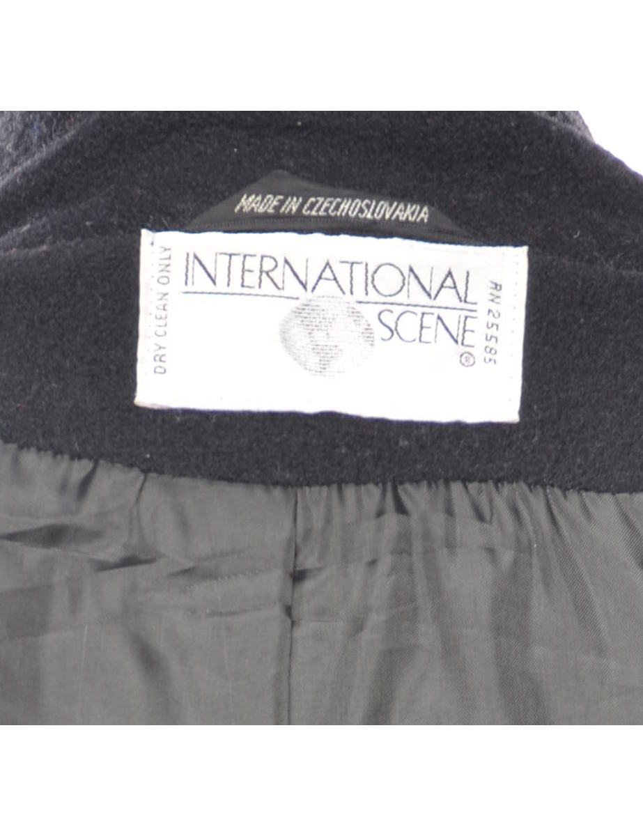 Black Classic Wool Coat - L