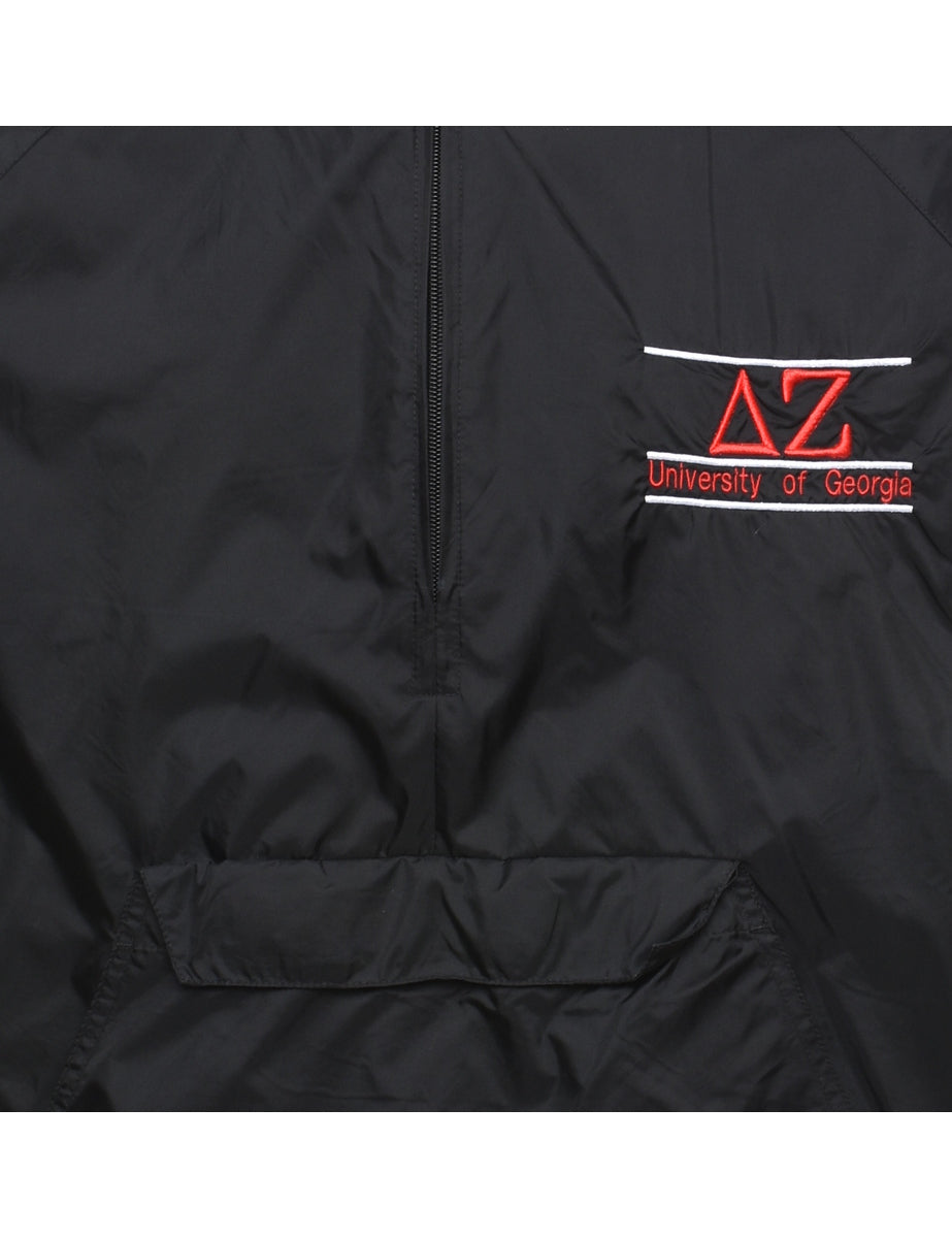 Charles River Quarter-Zip Black Embroidered Nylon Jacket - S
