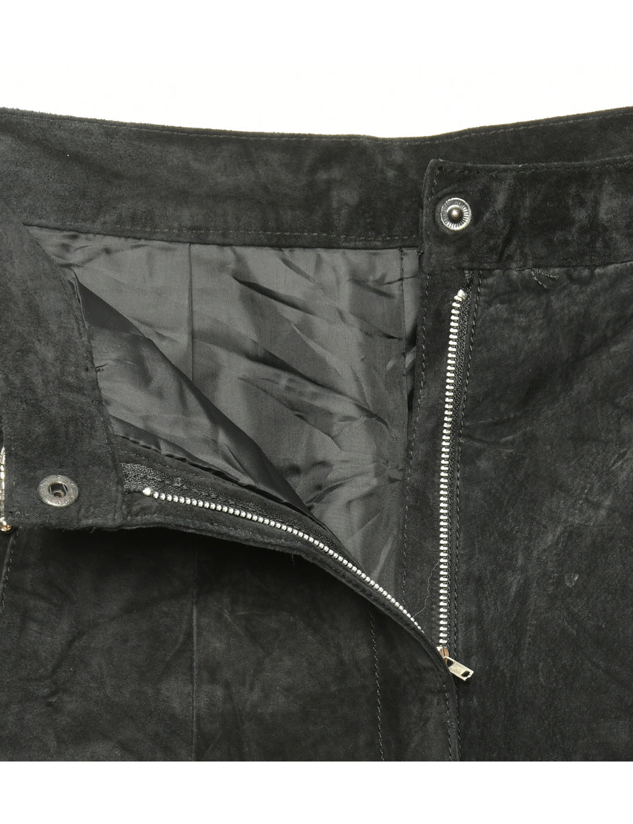 Black Suede Trousers - W30 L31