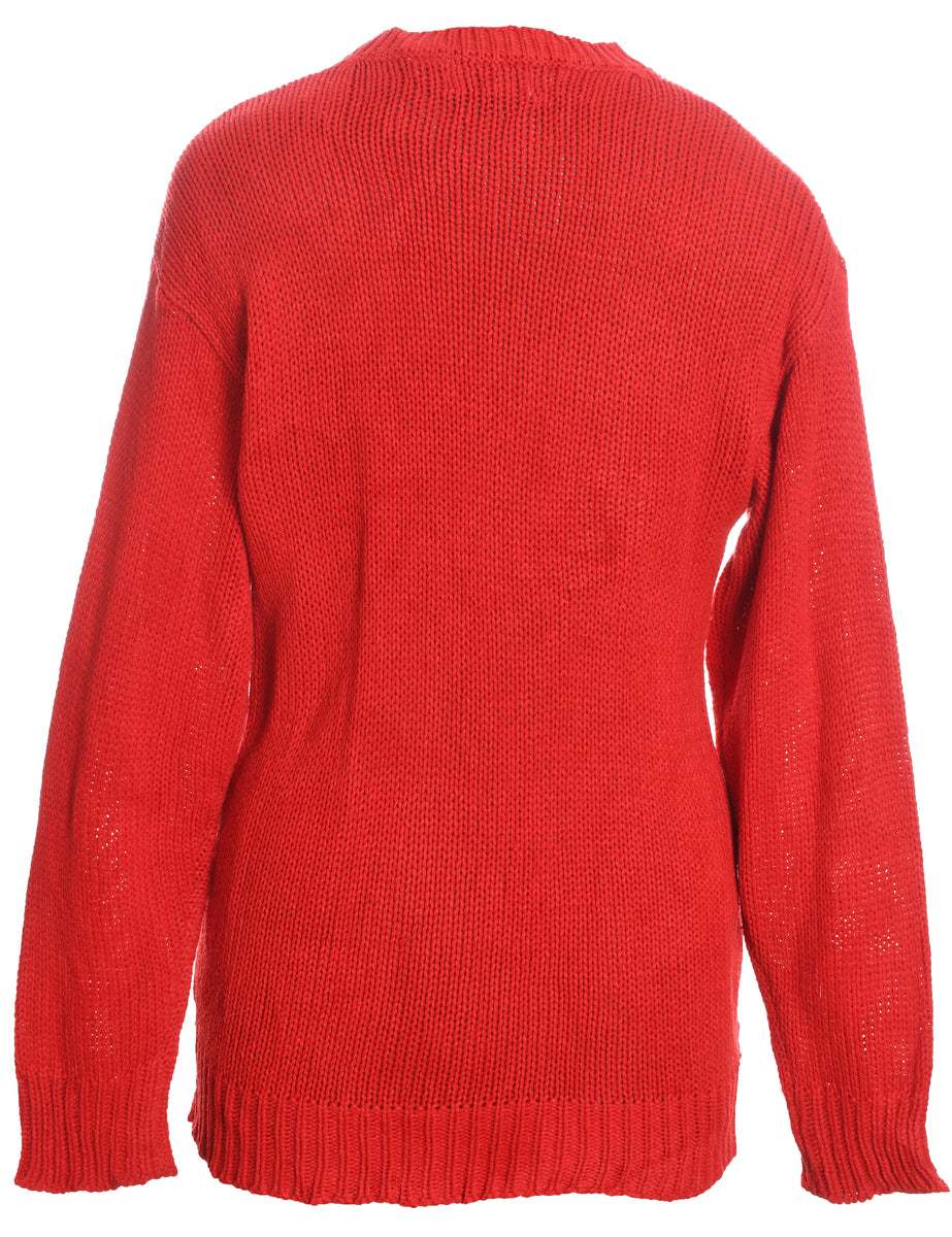 Christmas Tree Print Jumper - M