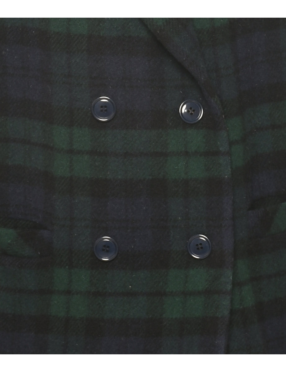Tartan Wool Coat - L