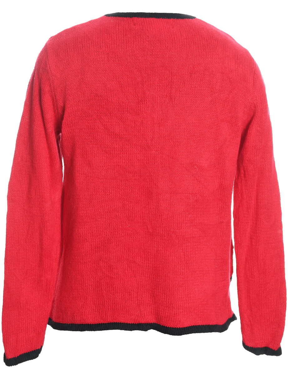 Floral Christmas Cardigan - M