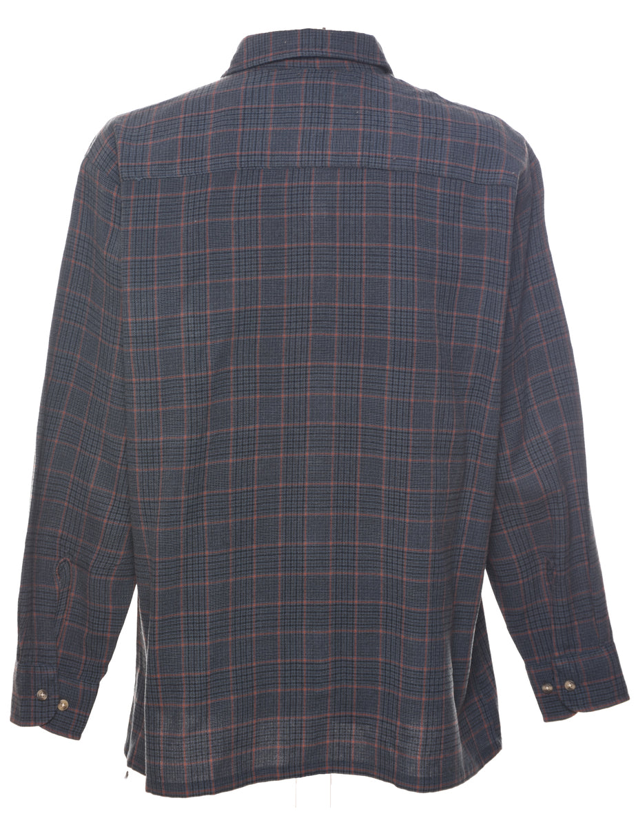 Long Sleeved Checked Shirt - L