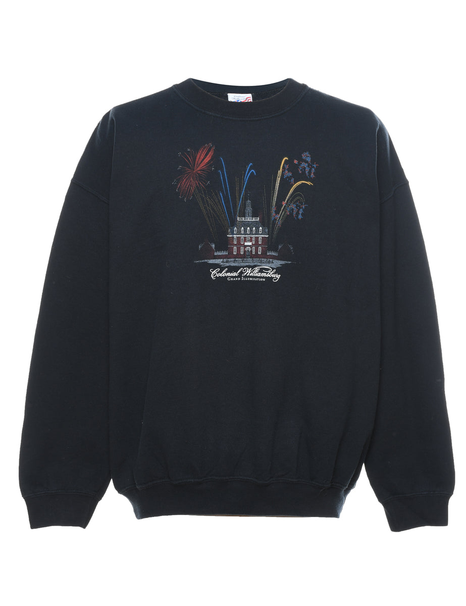 Black Printed Sweatshirt - XL