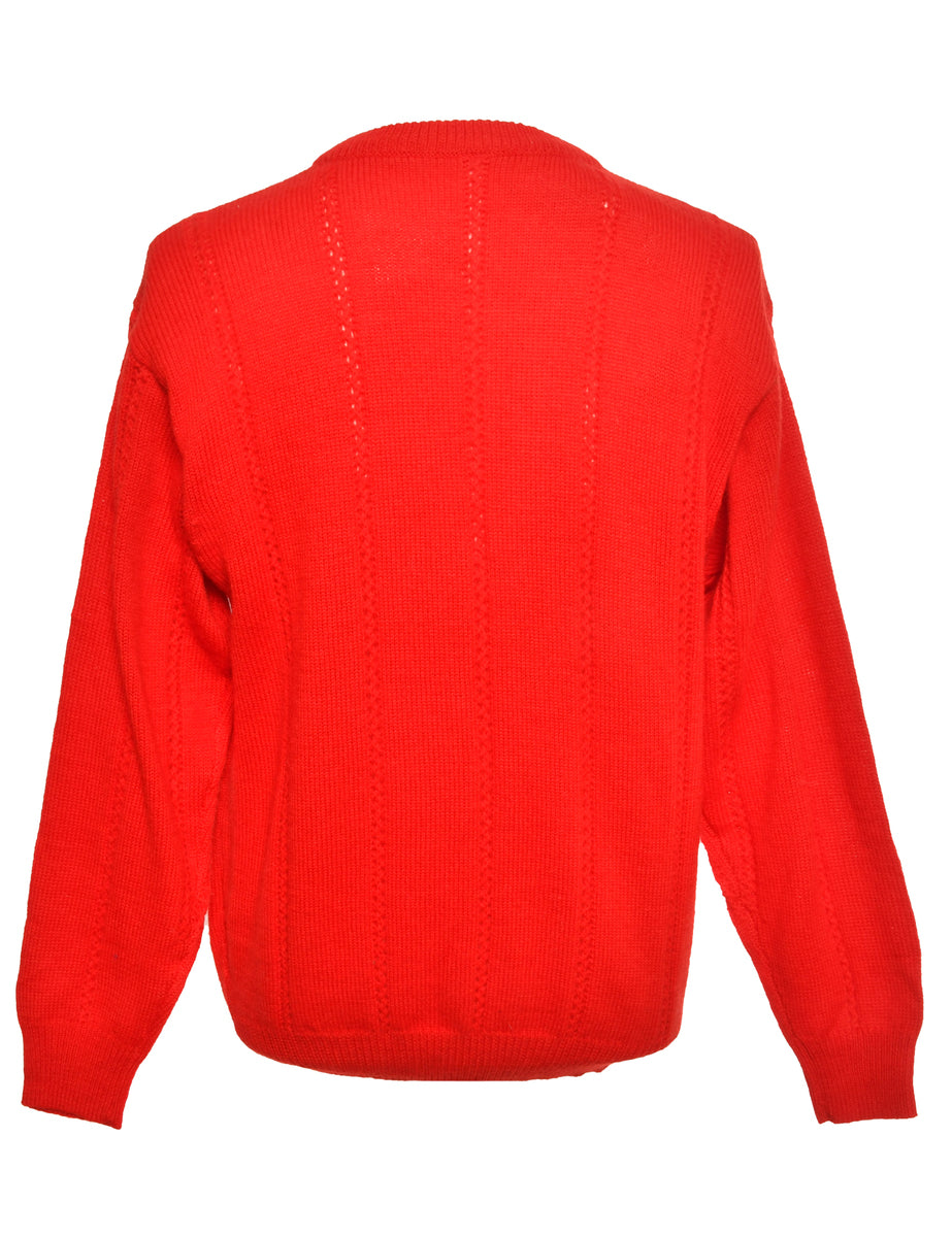 Red Long Sleeved Jumper - M