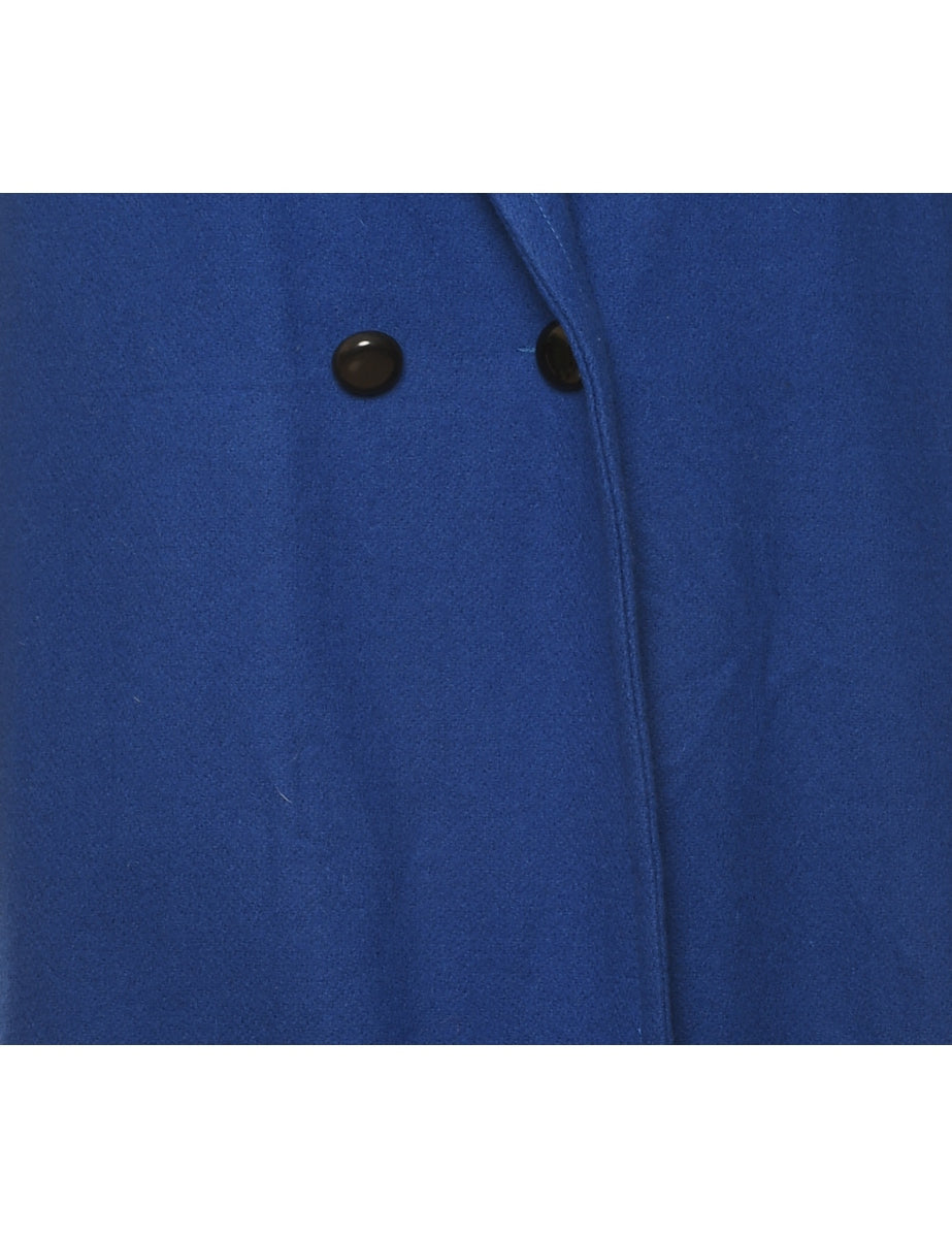 Blue Classic Wool Coat - L