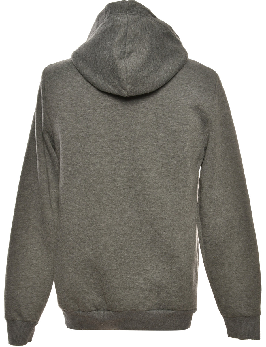 Grey Printed Hoodie - M