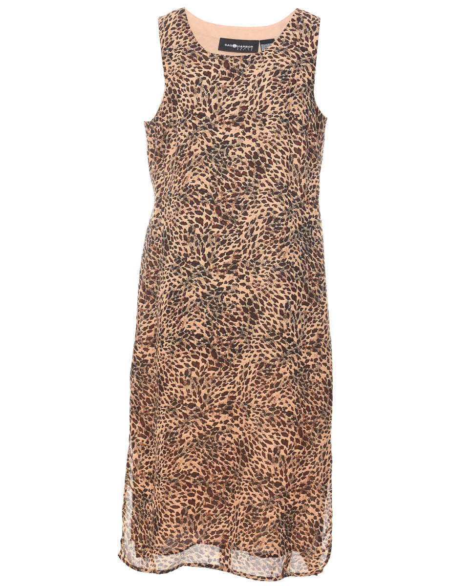 Leopard Print Evening Dress - L