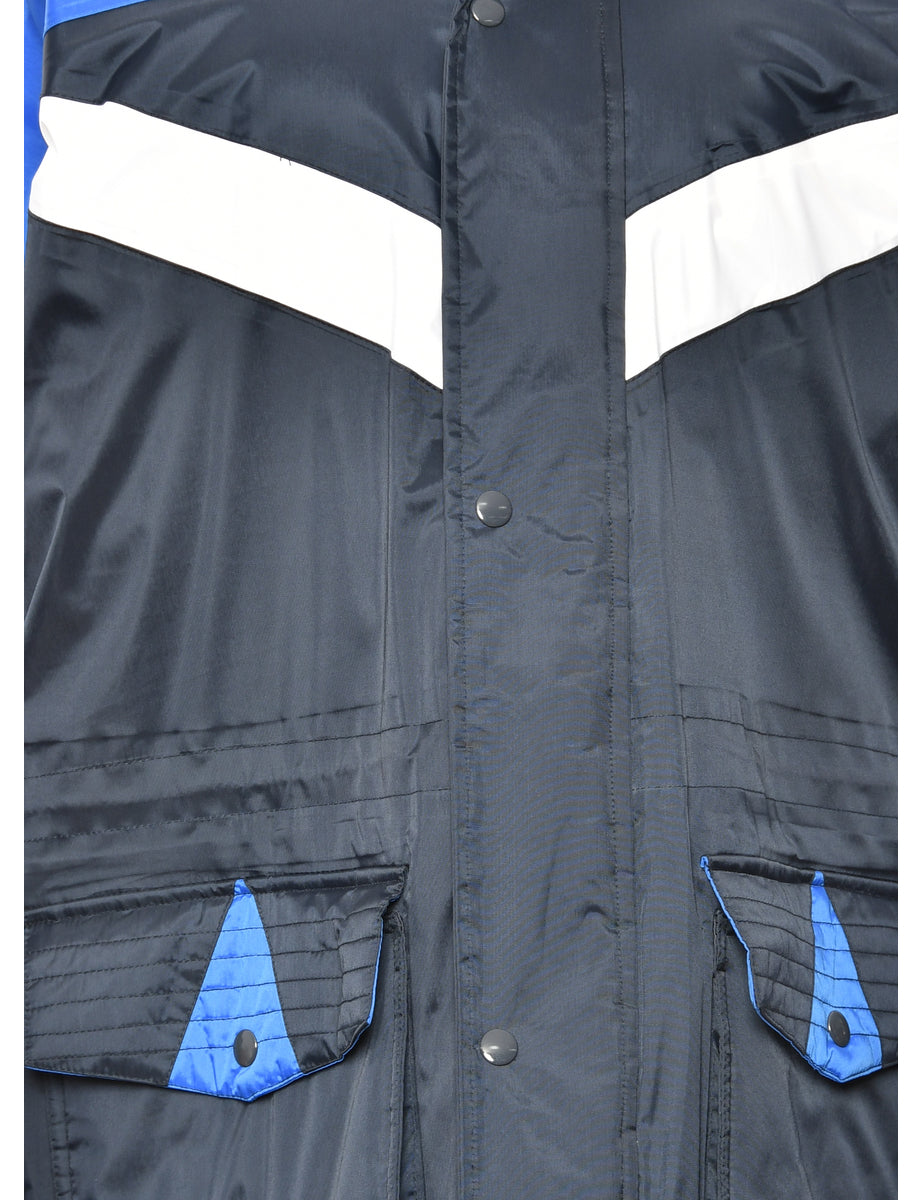 Blue, Black & White Contrasting Mountaineering Jacket - S