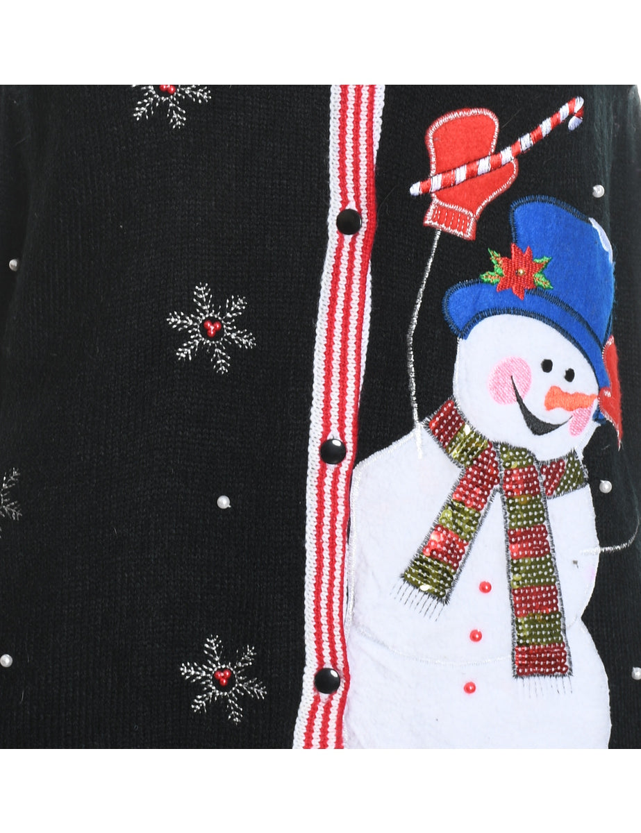 Snowman Christmas Sweater Vest - M