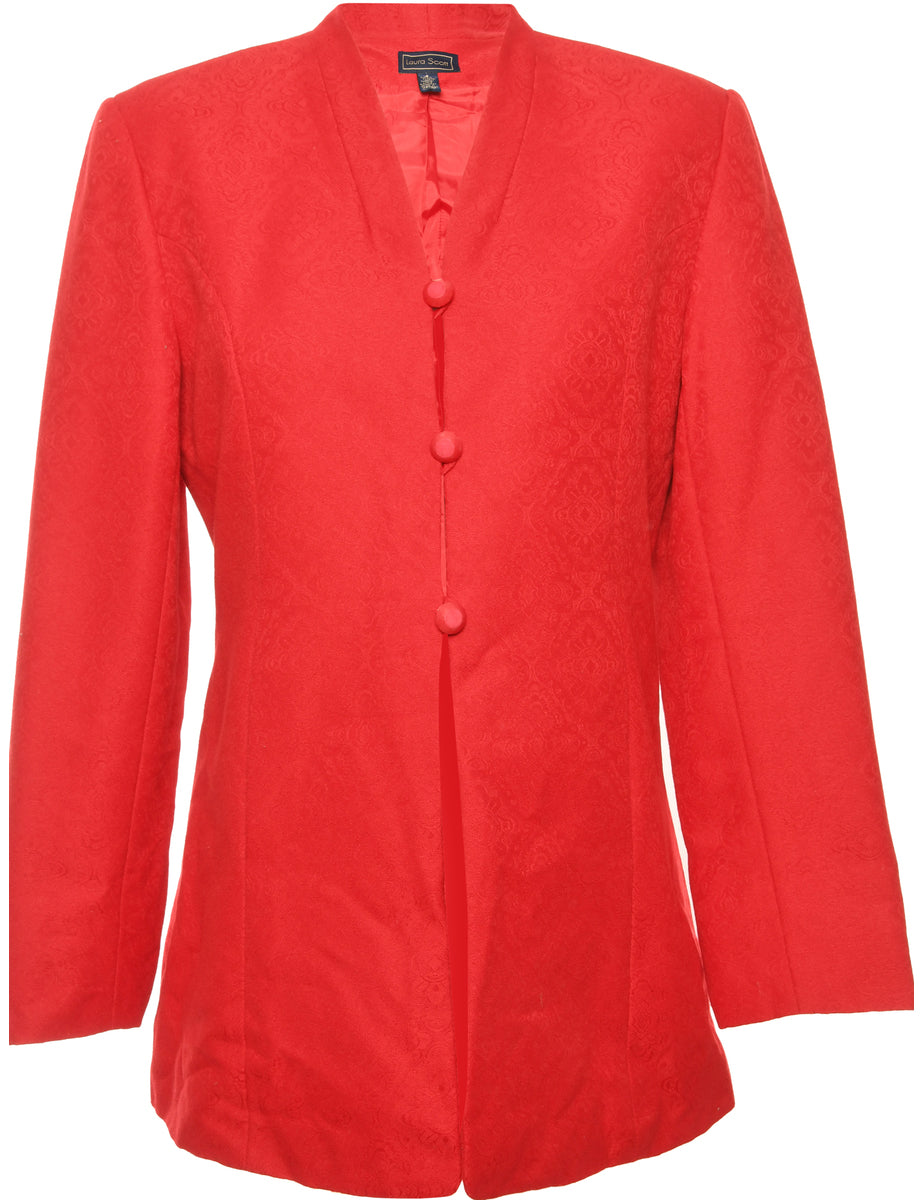 Button Front Red Jacket - M