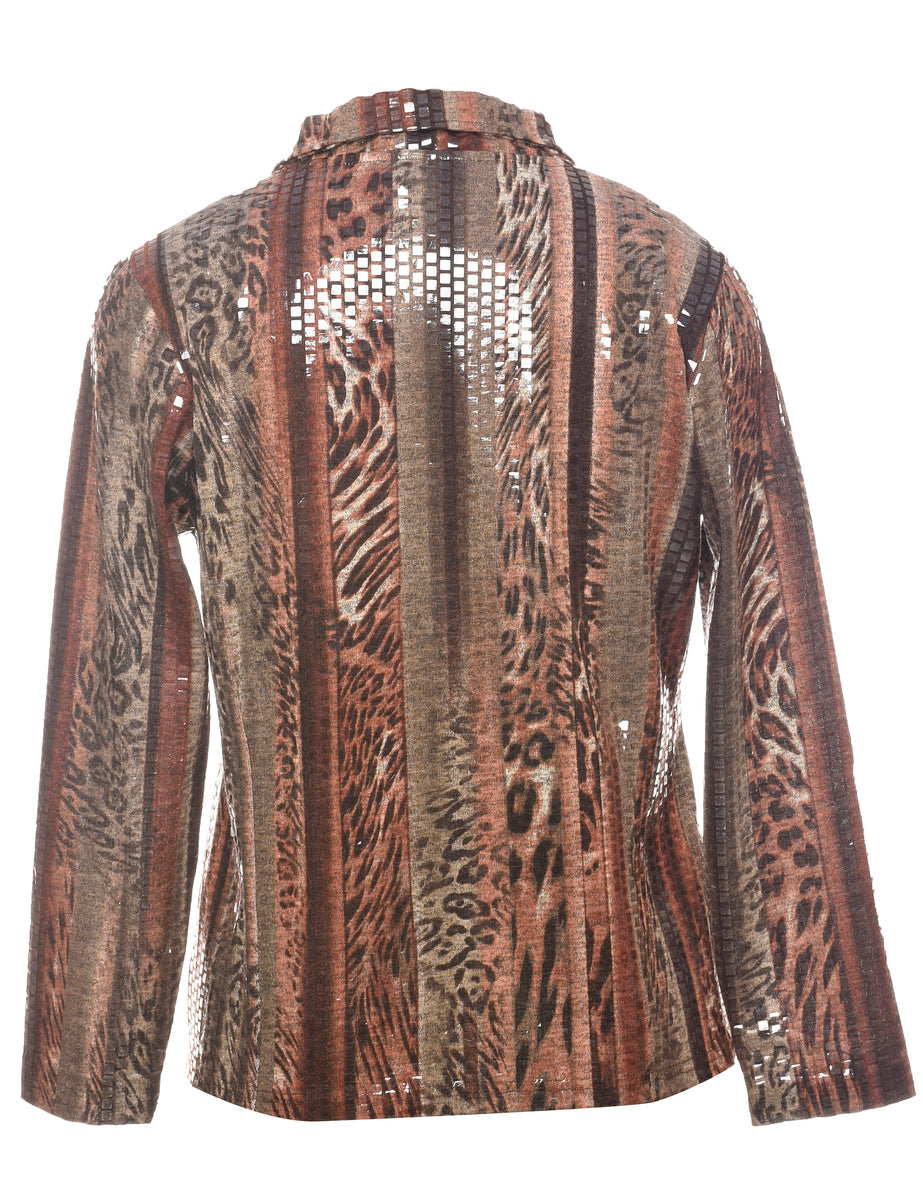 Y2K Animal Print Evening Jacket - S