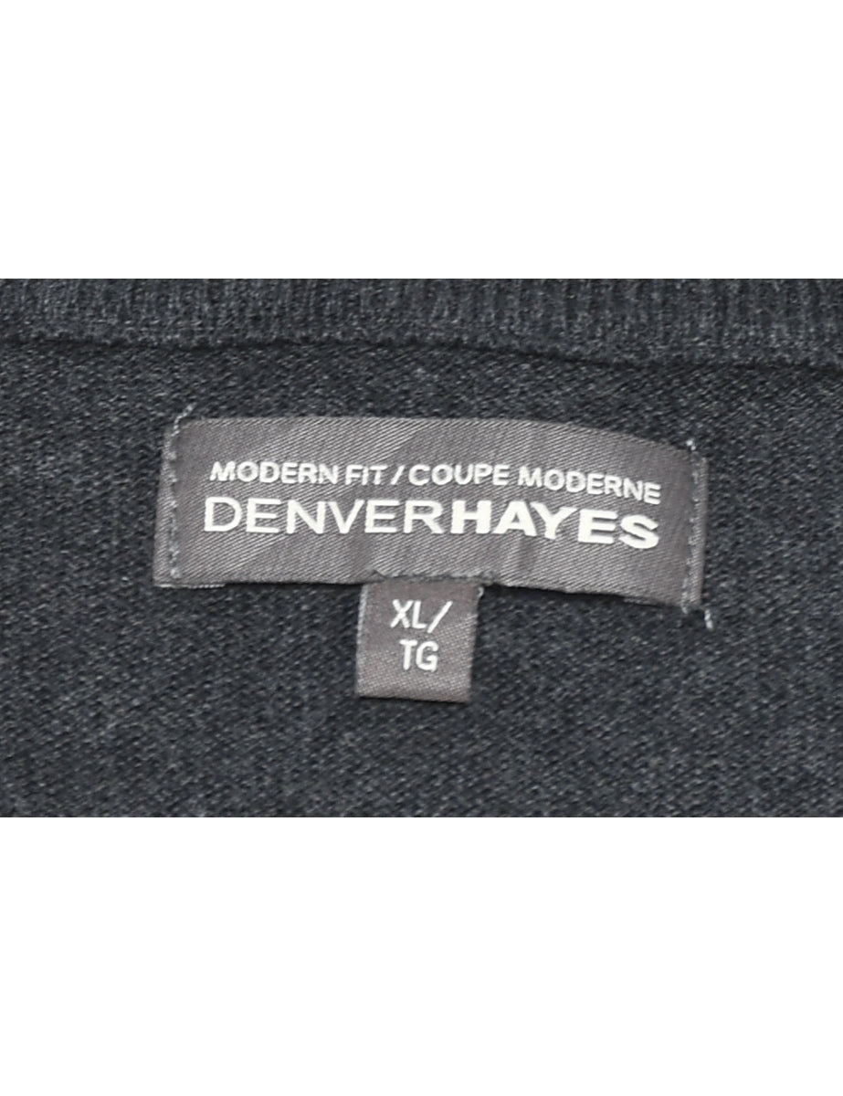 Argyle Dark Grey Jumper - XL