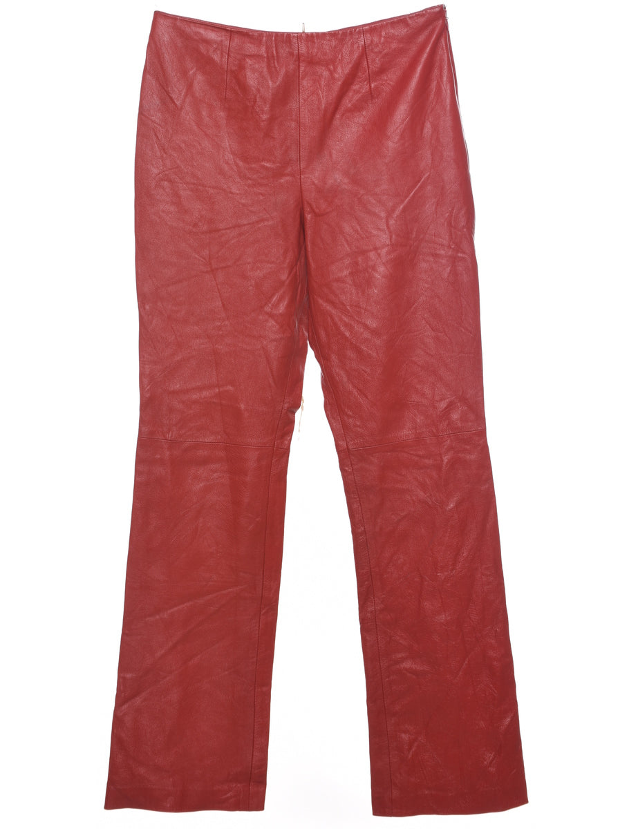 Red Leather Trousers - W29 L32