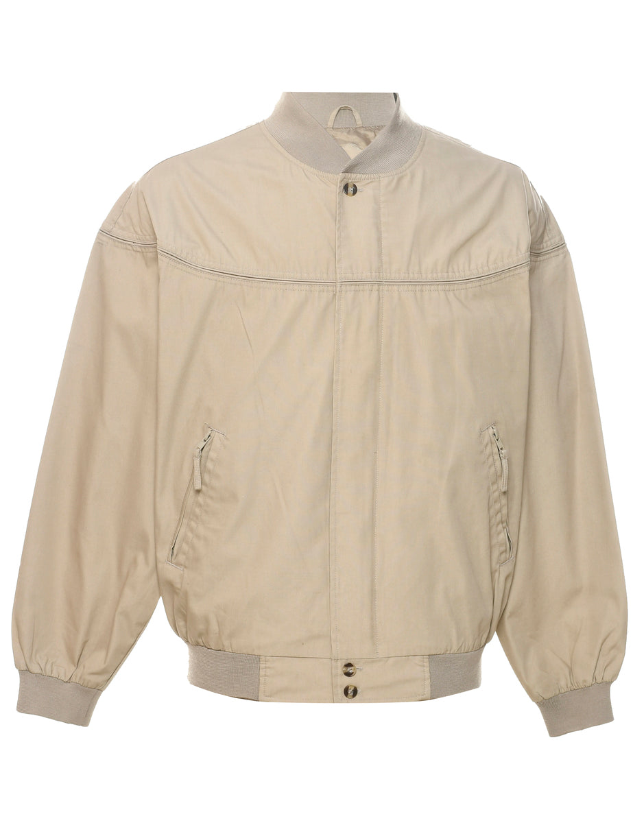 Beige Bomber Jacket - M