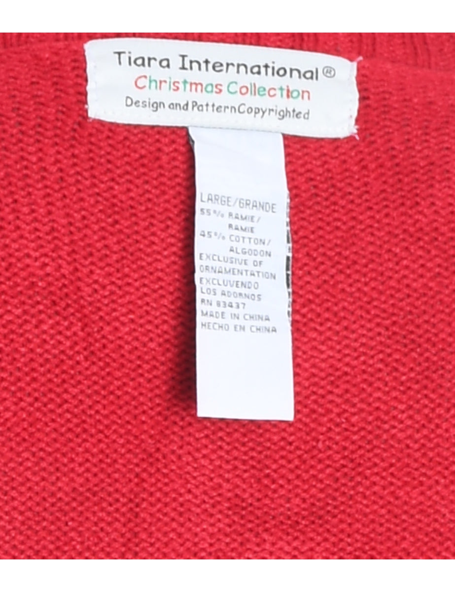 Snowman Christmas Cardigan - L