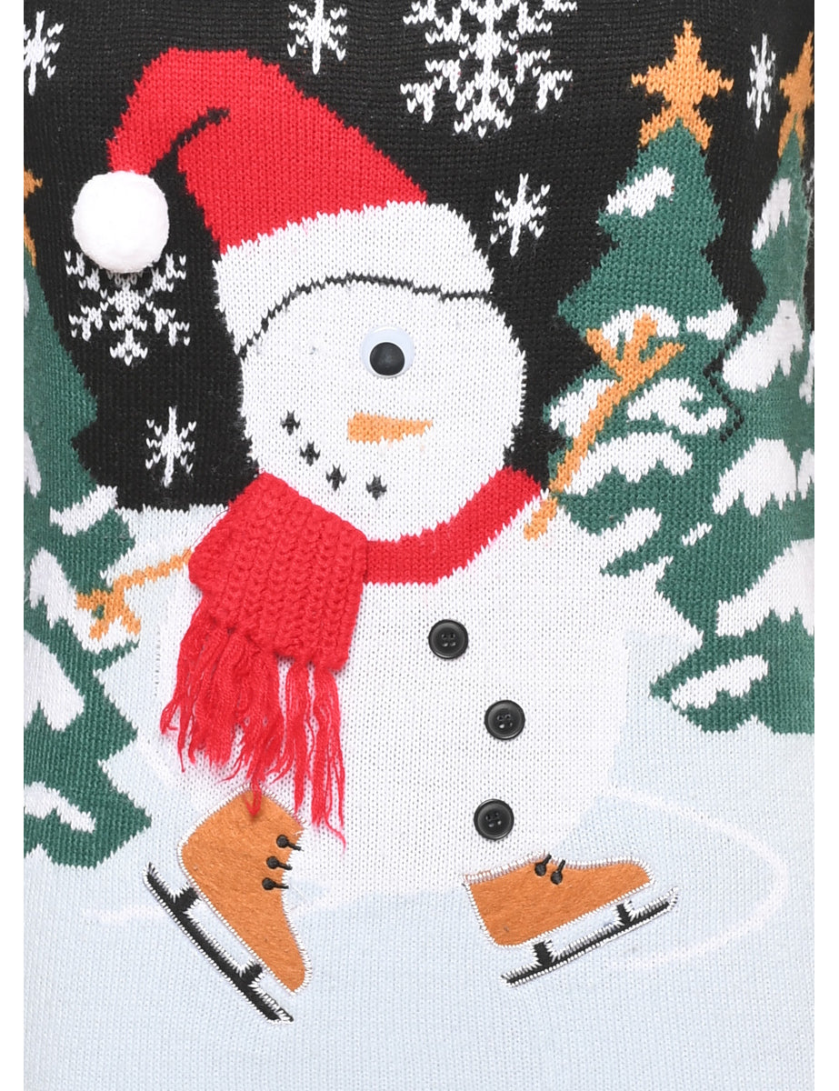 Snowman Christmas Cardigan - S