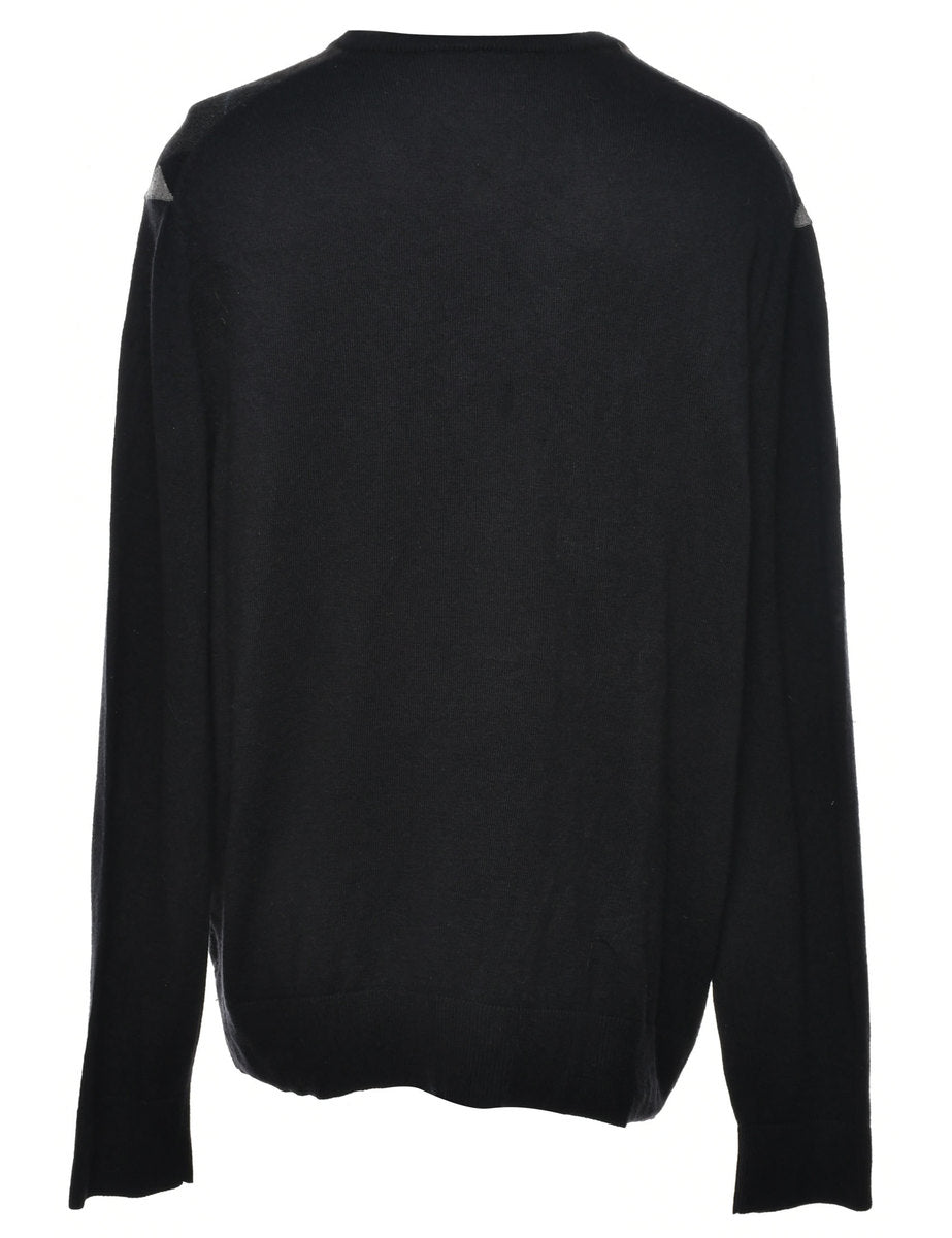 Argyle Knit Jumper - L