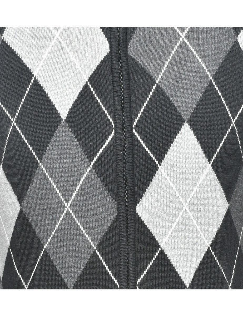 Argyle Knit Cardigan - S
