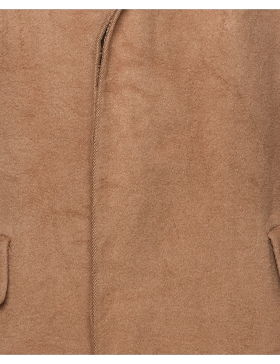 Single Breasted Wool Coat - L