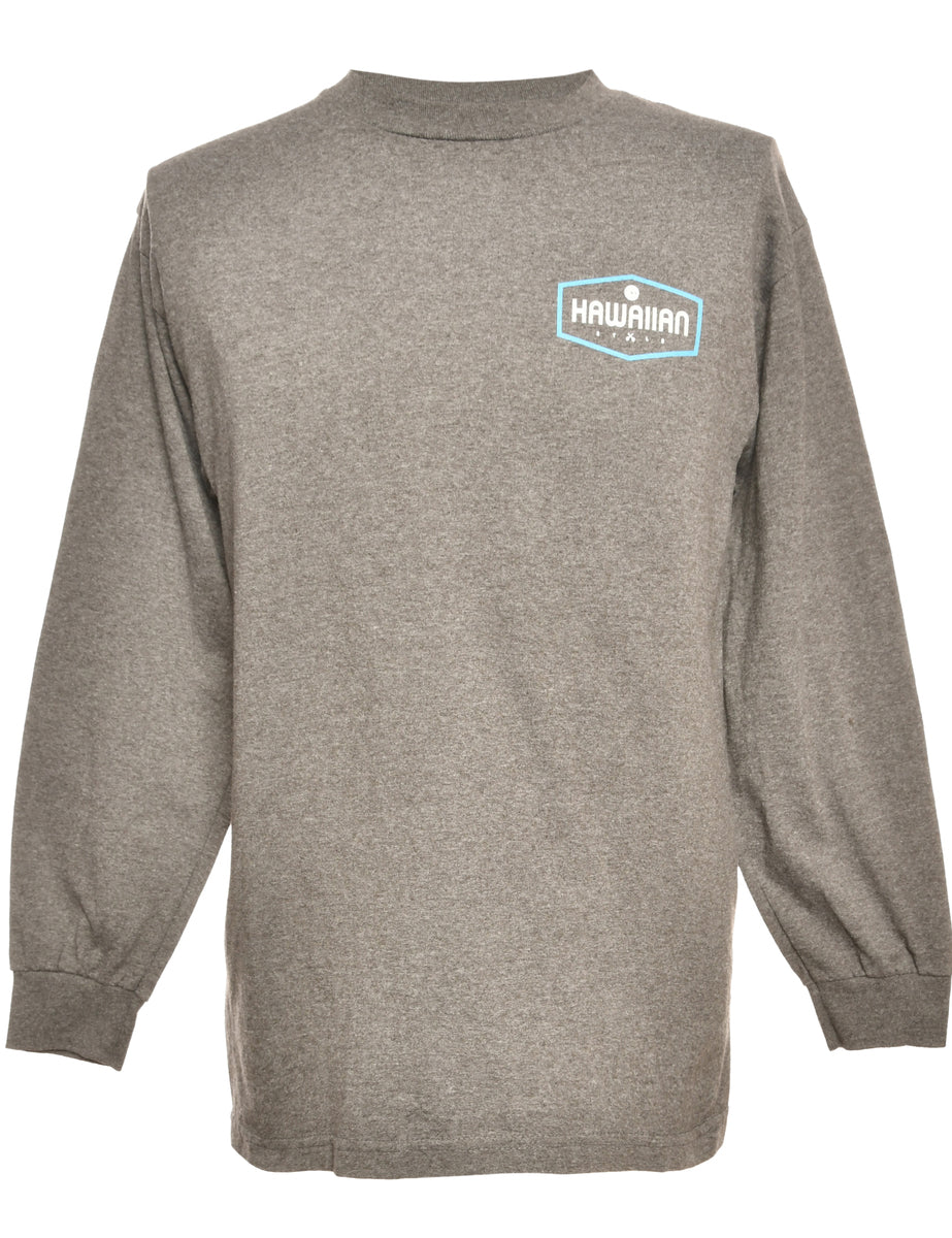 Hawaiian Grey Printed T-shirt - M