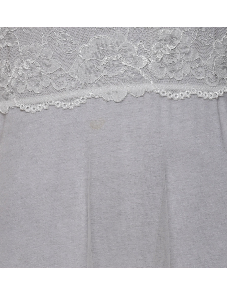 Sheer White Bow Detail Babydoll - M