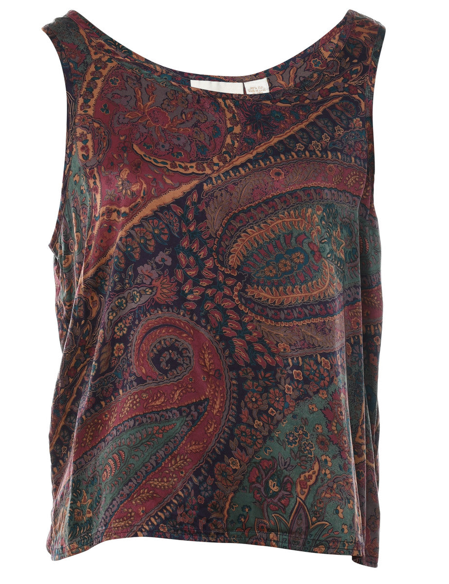 Paisley Printed Victoria's Secret Top - S
