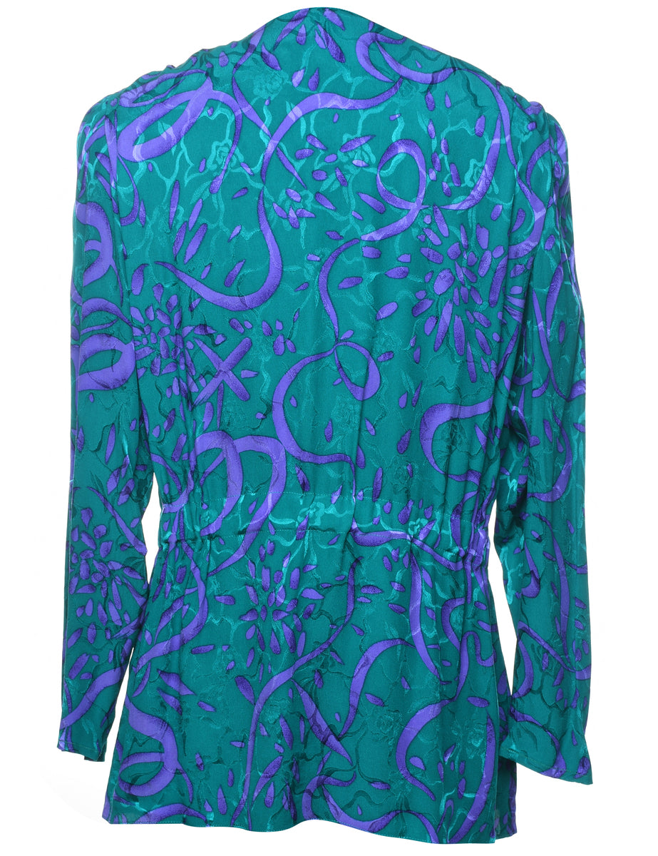 Green Silk Blouse - XL