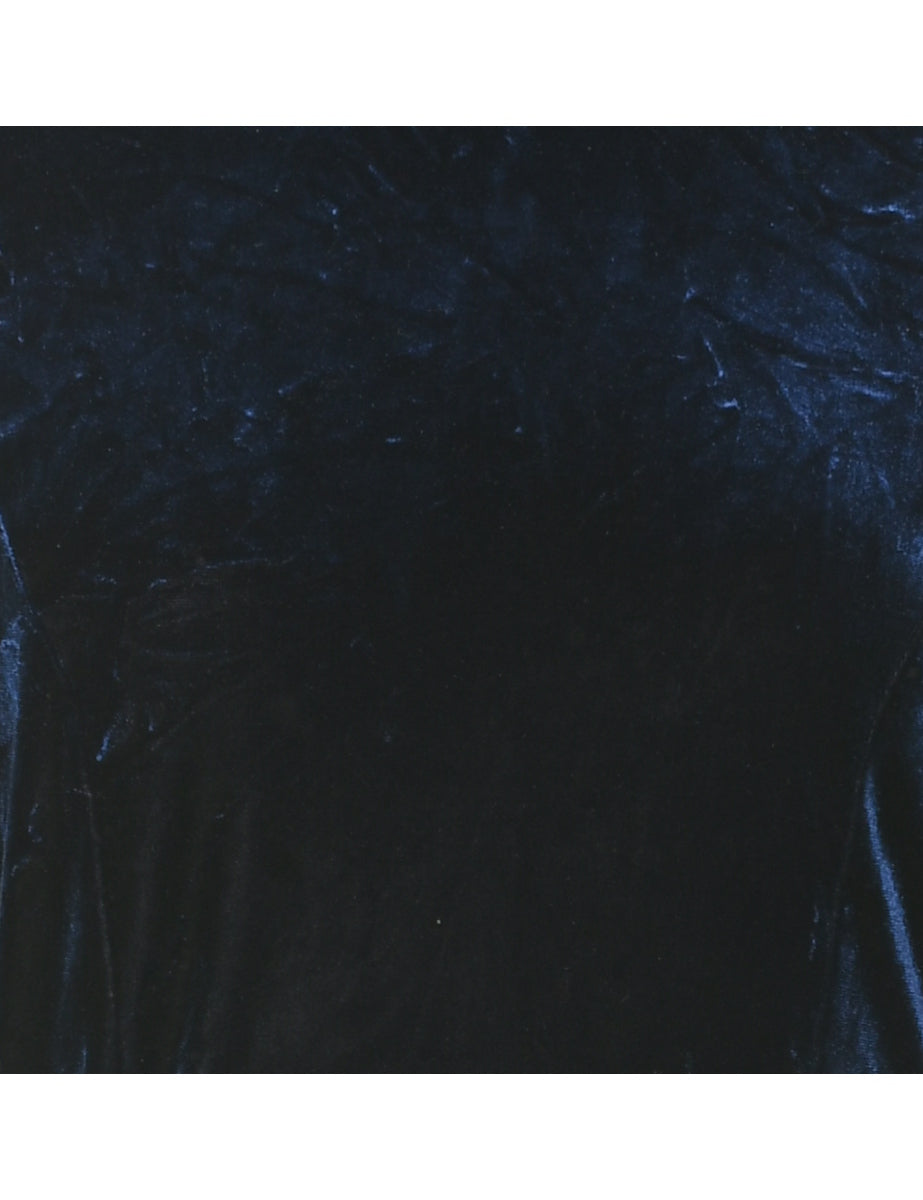 Velvet Navy Evening Dress - M
