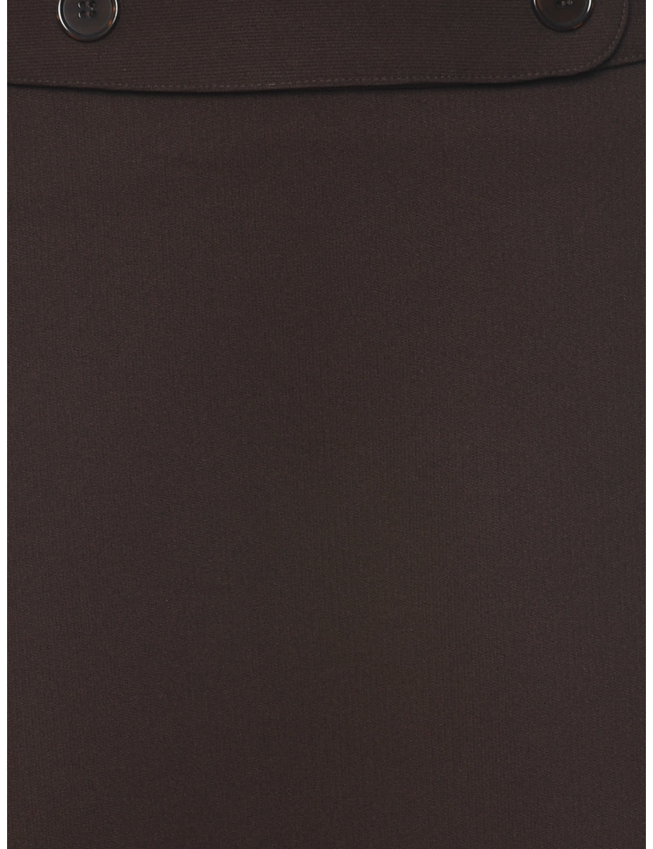 Dark Brown A-line Skirt - S