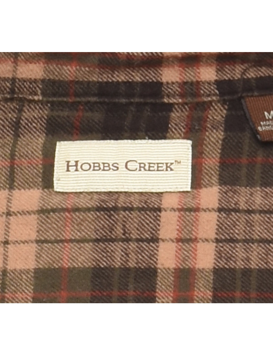 Olive Green Checked Shirt - M