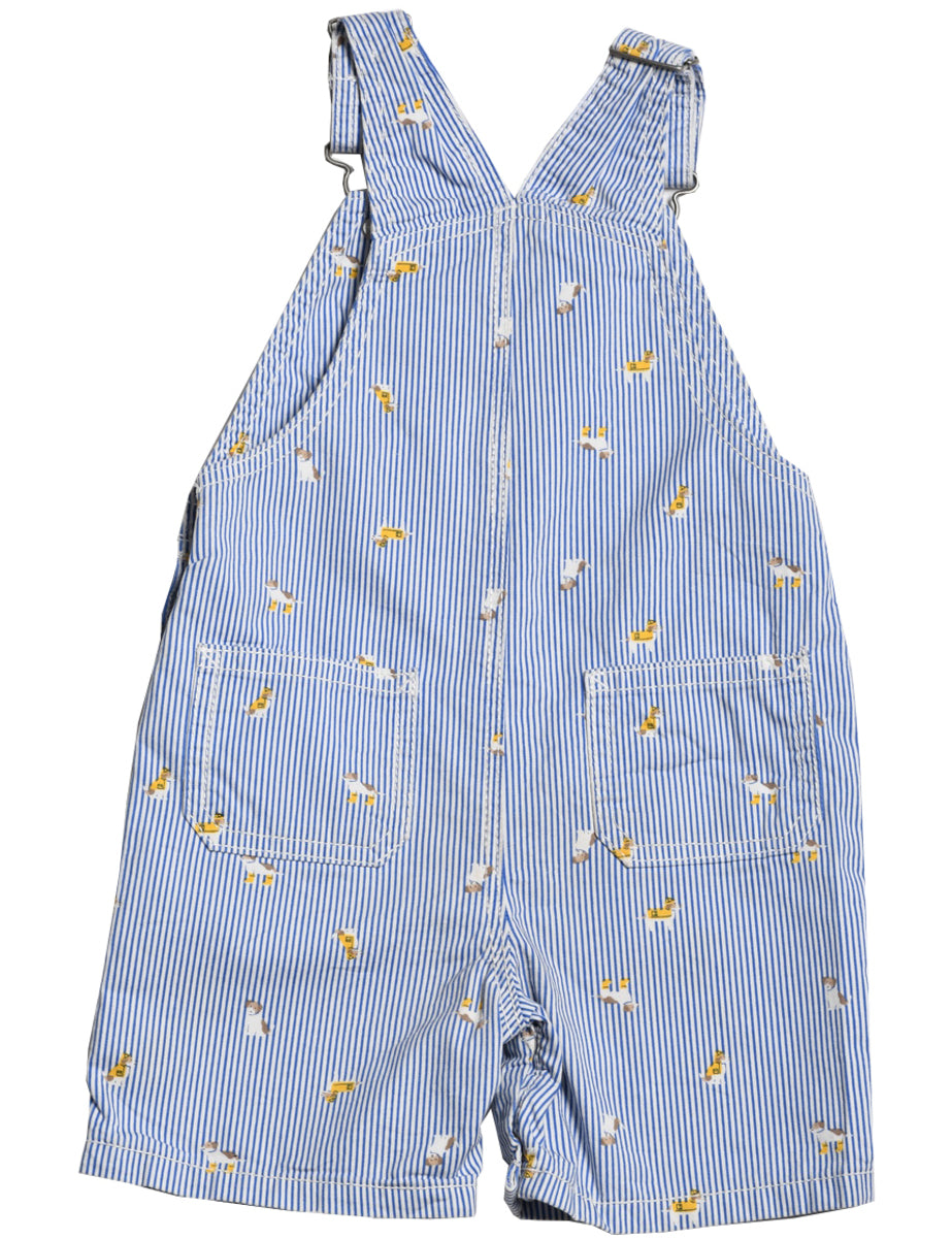 Cute Animal Print Stripy Dungaree - 18 MONTHS