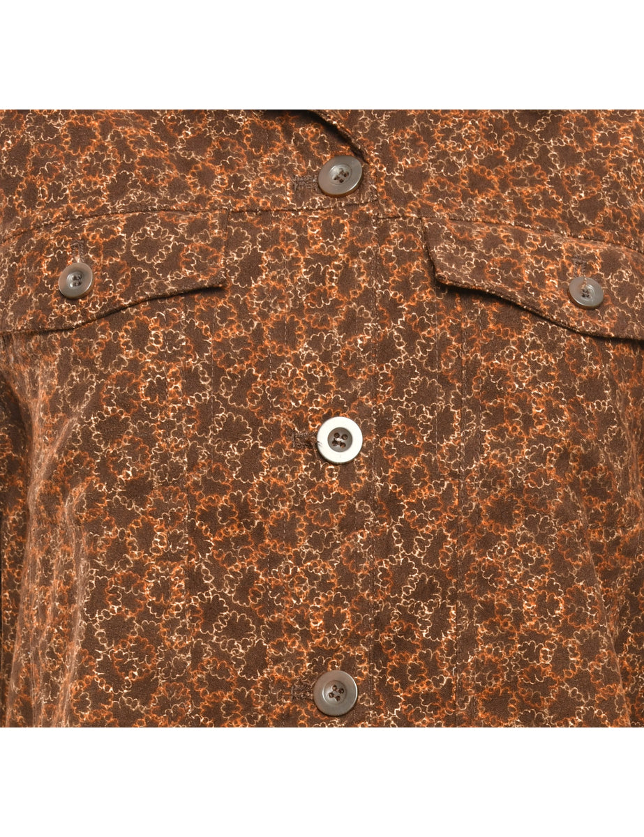 Patterned Brown Jacket - L